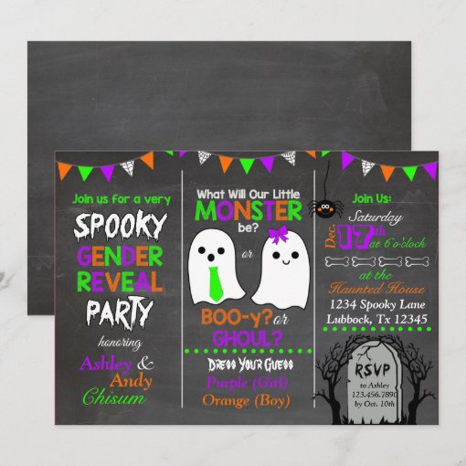 Halloween Gender Reveal Invitation | Zazzle