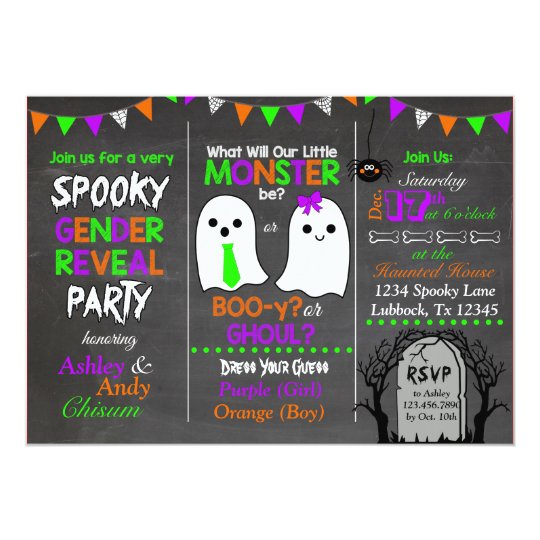 Halloween Gender Reveal Invitation | Zazzle.com