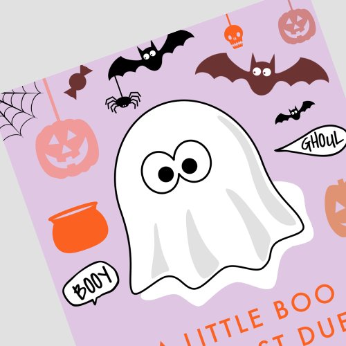 Halloween Gender reveal invitation Ghost Purple