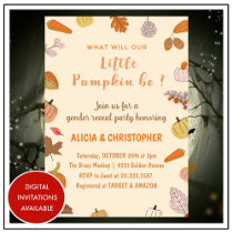 Halloween Gender reveal invitations Fall