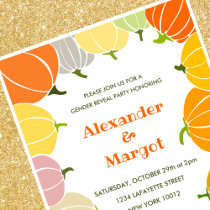 Halloween gender reveal invitations Pumpkin Autumn