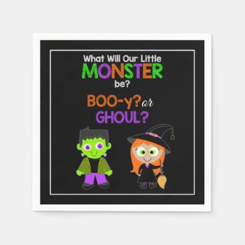 Halloween Gender Reveal Paper Napkins by AshleysPaperTrail at Zazzle