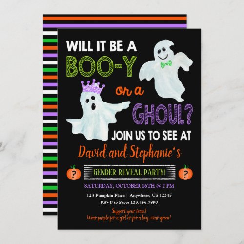 Halloween Gender Reveal Party Invitation