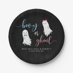 Halloween Gender Reveal Party Paper Plates