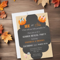 Halloween Gender Reveal Party Pumpkin Thanksgiving Invitation