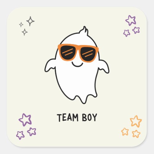 Halloween Gender Reveal Team Boy Ghost Sticker