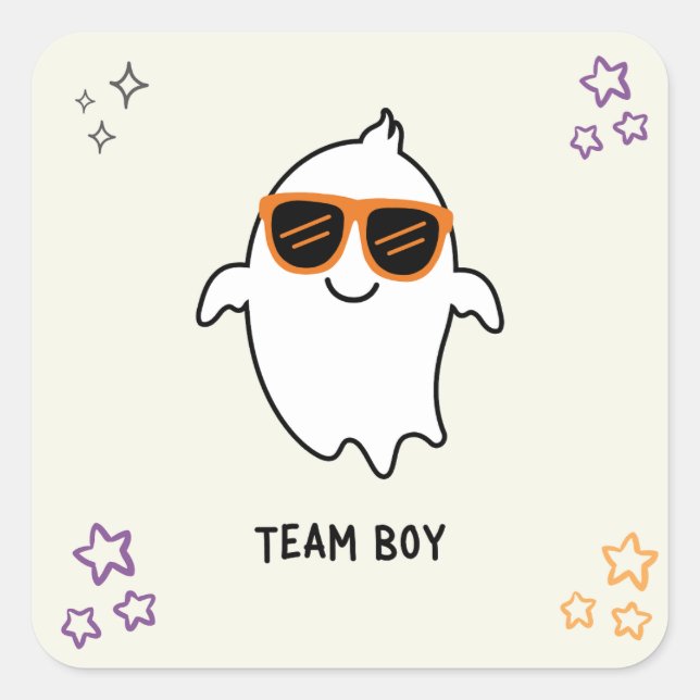 Halloween Gender Reveal Team Boy Ghost Sticker (Front)