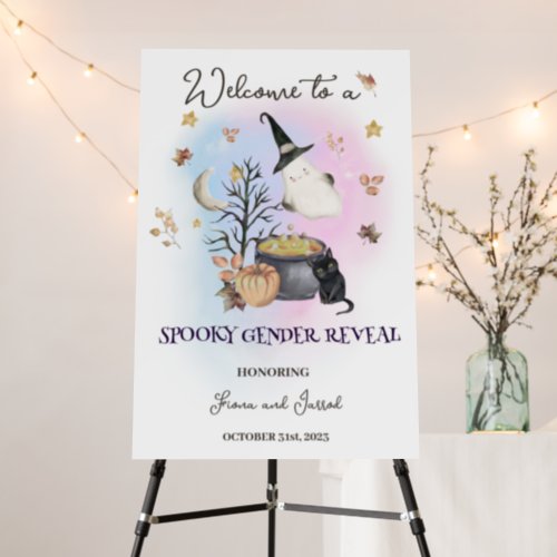 Halloween Gender Reveal Welcome Sign