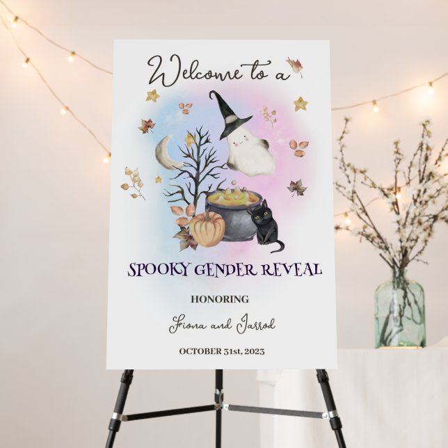 Halloween Gender Reveal Welcome Sign (In Situ (Stand))