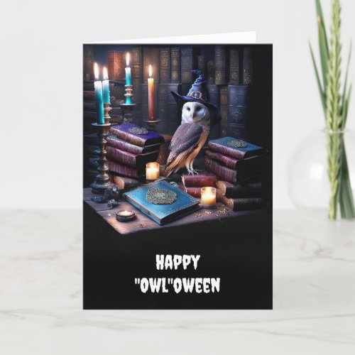 Halloween General with Owl Mystical Magical Books Card