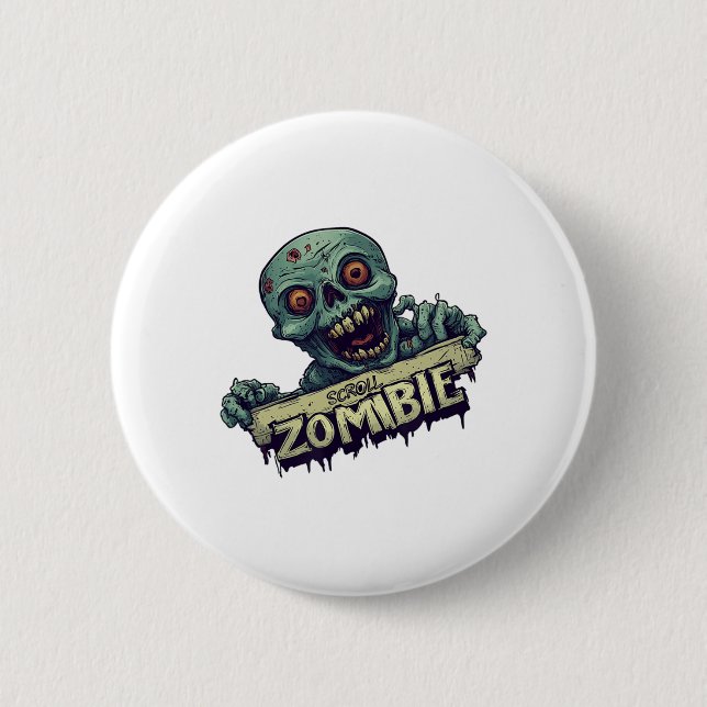Halloween Generation With Scroll Zombie Costume  Button (Front)