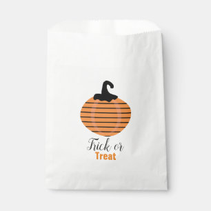 Halloween Geometric Pumpkin Stripes Favor Bag