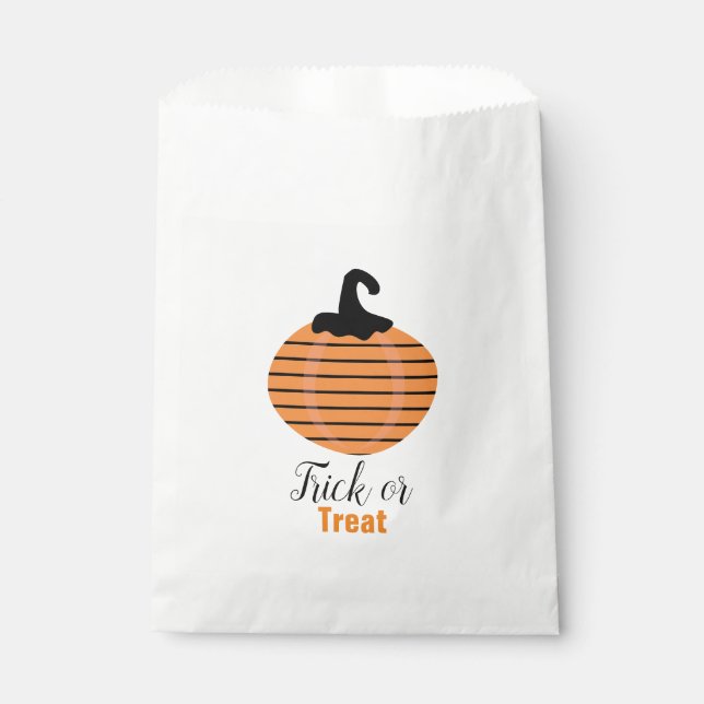 Halloween Geometric Pumpkin Stripes Favor Bag (Front)