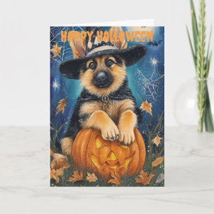 Halloween German Shepherd Dog Holiday Card