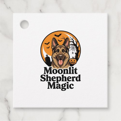 Halloween German Shepherd Spooky Moon Dog Lover Sh Favor Tags