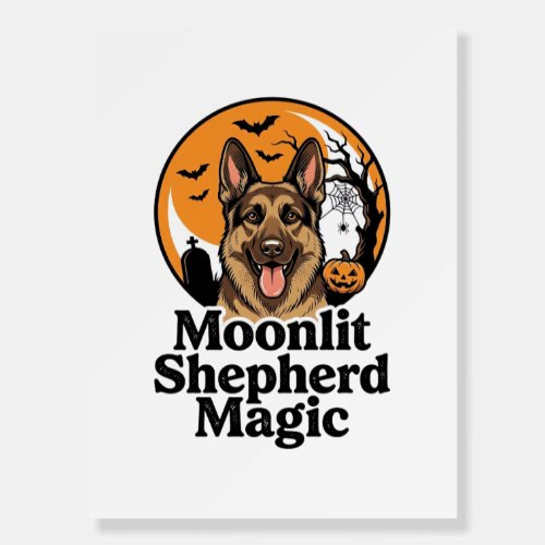 Halloween German Shepherd Spooky Moon Dog Lover Sh Foam Board