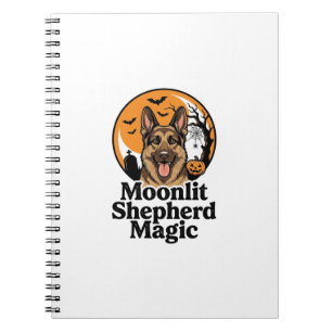Halloween German Shepherd Spooky Moon Dog Lover Sh Notebook