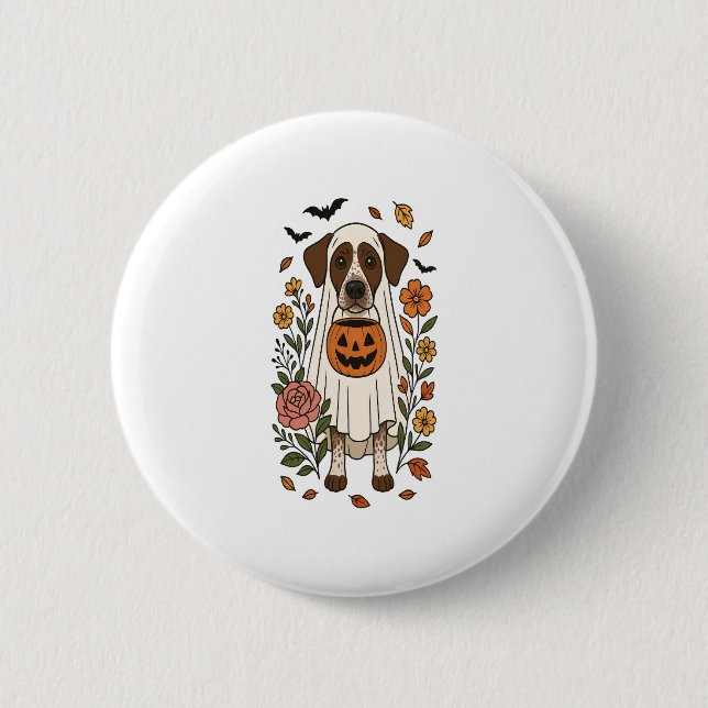 Halloween German Shorthaired Pointer Button (Front)