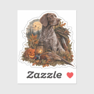 Halloween German Shorthaired Pointer Hunting Dog Sticker