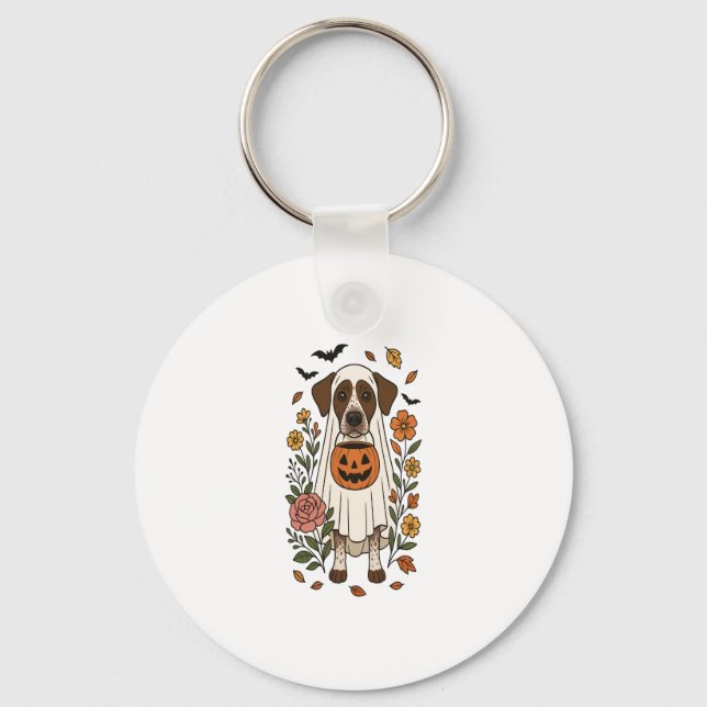 Halloween German Shorthaired Pointer Keychain (Front)