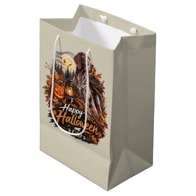 Halloween German Shorthaired Pointer  Medium Gift Bag (Front Angled)