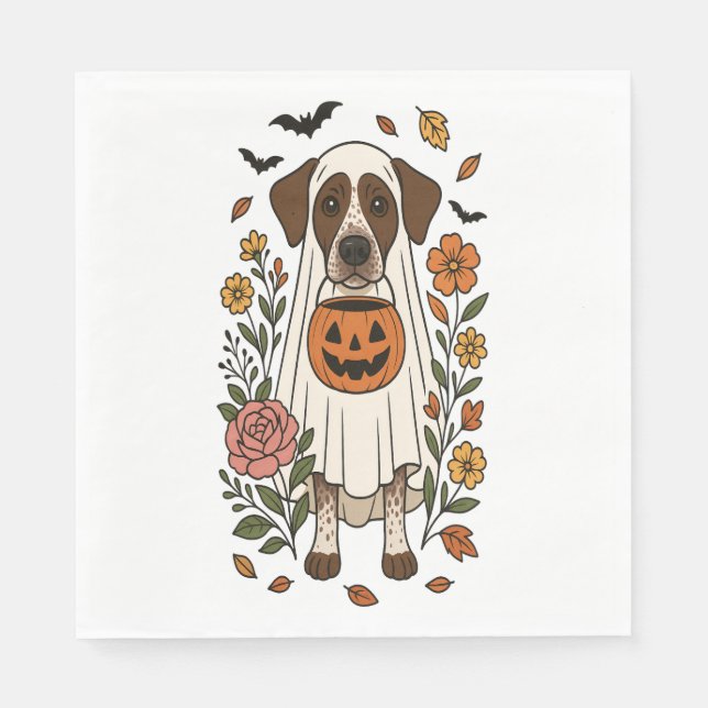 Halloween German Shorthaired Pointer Napkins (Front)