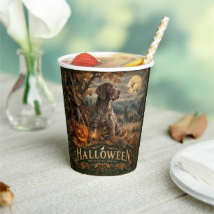 Halloween German Shorthaired Pointer Paper Cups