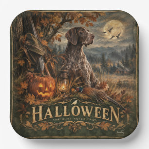 Halloween German Shorthaired Pointer Paper Plates