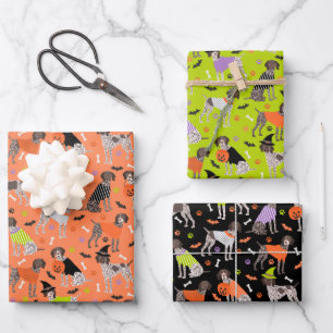 Halloween German Shorthaired Pointer Wrapping Paper Sheets