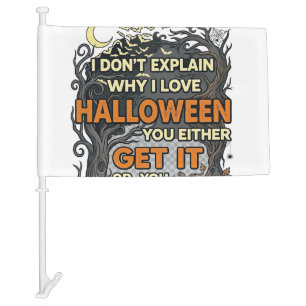 Halloween Get It Spooky Tree Pumpkins Bats Spiderw Car Flag