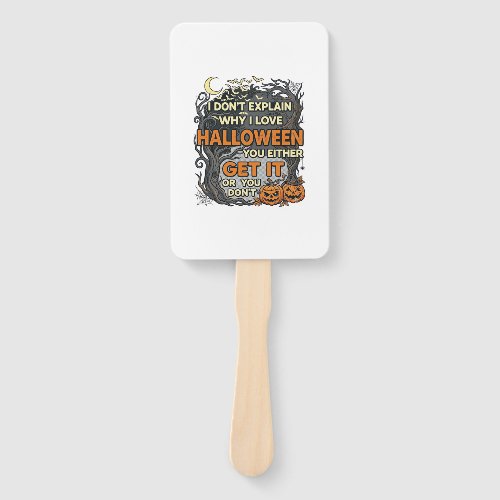 Halloween Get It Spooky Tree Pumpkins Bats Spiderw Hand Fan