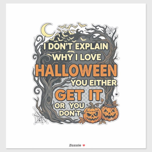 Halloween Get It Spooky Tree Pumpkins Bats Spiderw Sticker (Sheet)
