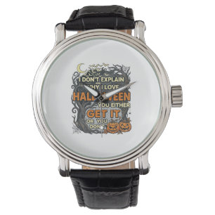 Halloween Get It Spooky Tree Pumpkins Bats Spiderw Watch