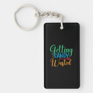 Halloween Getting Candy Wasted Birthday Keychain