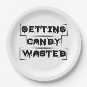Halloween Getting Candy Wasted Birthday Paper Plates