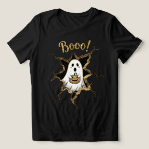 Halloween Gheost Faux Glitter Tri-Blend Shirt