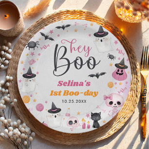 Halloween Ghost 1st Birthday Party Paper Plates