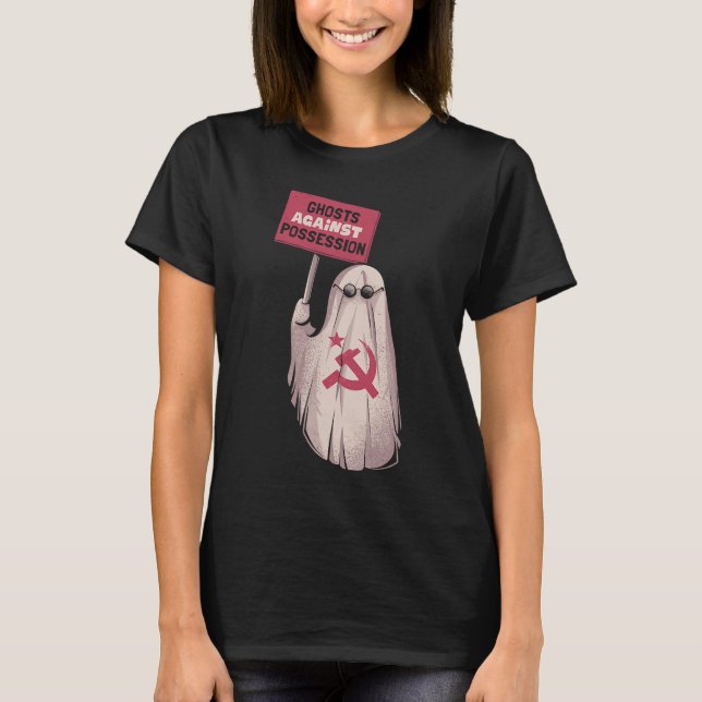 Halloween Ghost Against Possession Protest Cute Cr T-Shirt (Front)