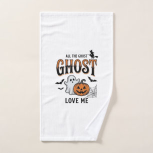 Halloween Ghost All The Ghost Love Me Funny Vintag Hand Towel