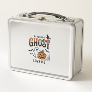 Halloween Ghost All The Ghost Love Me Funny Vintag Metal Lunch Box