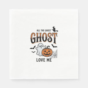 Halloween Ghost All The Ghost Love Me Funny Vintag Napkins