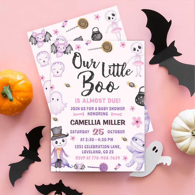 Halloween Ghost Baby Girl Shower Party Invitation (Creator Uploaded)