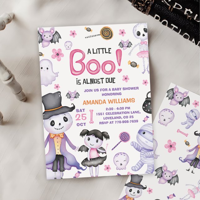 Halloween Ghost Baby Girl Shower Party Invitation (Creator Uploaded)