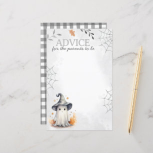 Halloween Ghost Baby Shower Advice Activity