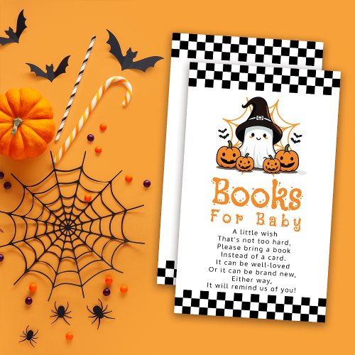 Halloween Ghost Baby Shower Books for Baby Enclosure Card