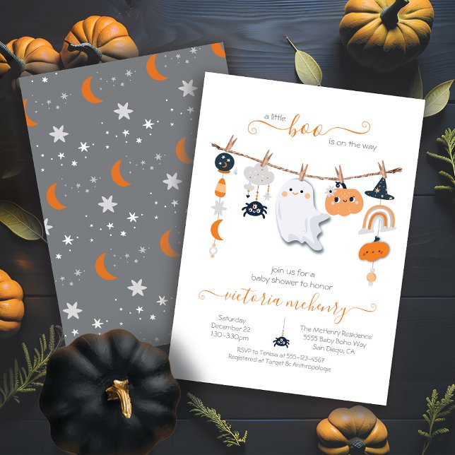 Halloween Ghost Baby Shower Clothesline Invitation (Creator Uploaded)