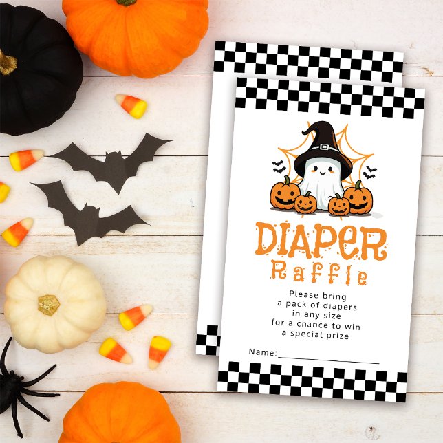 Halloween Ghost Baby Shower Diaper Raffle Enclosure Card (Creator Uploaded)