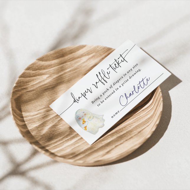 Halloween Ghost Baby Shower Diaper Raffle Ticket Enclosure Card (Creator Uploaded)