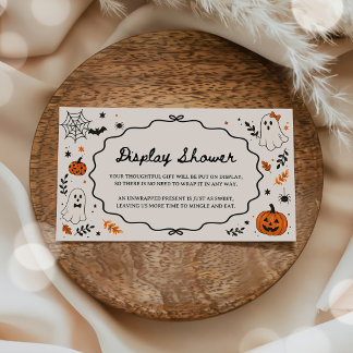 Halloween Ghost Baby Shower  Display Shower Enclosure Card