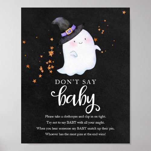 Halloween Ghost Baby Shower Dont Say Baby Sign